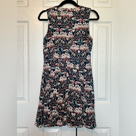 Banana Republic Navy Floral Fit & Flare Dress - Picture 2 of 4